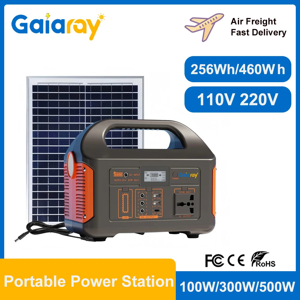 300W 500W Portable Power Station 460Wh Solar Generator 110V 220V Camping Solar Charging Station Emergency Energy Storage Supply