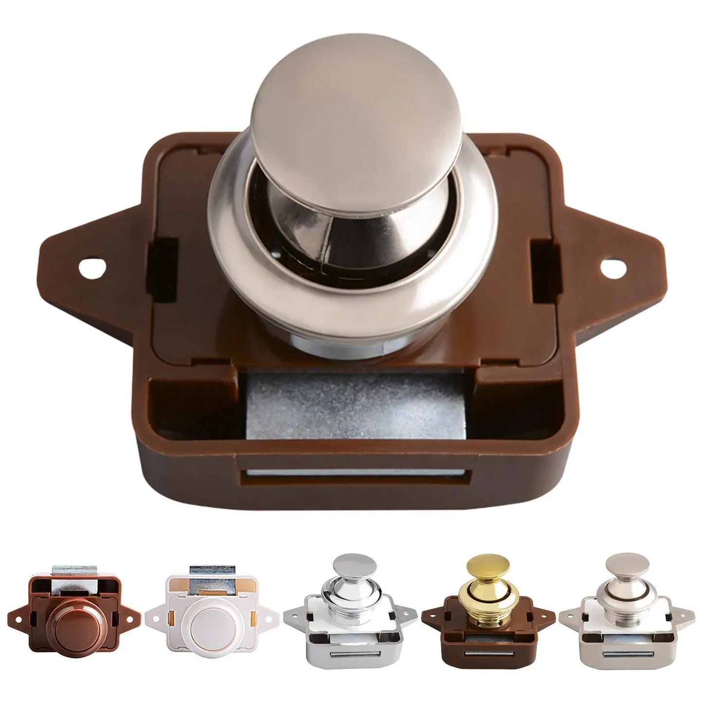 Keyless RV Push Cabinet Locks Metal Campers Cupboard Push Button RV Compartment Latch Catches Locks For Caravan Yacht Boat