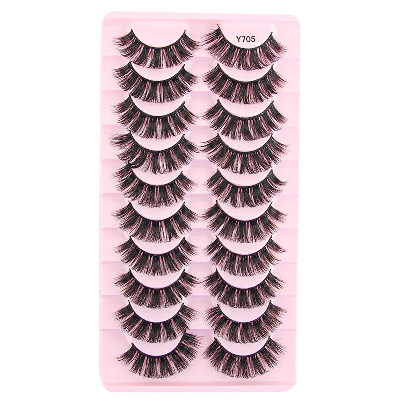 False Eyelashes 3/10/20 Pairs Natrual Fluffy Winged Dramatic 3D Russian Strip Mink Lashes Fake Eyelashes Cat Eye Makeup Cilia