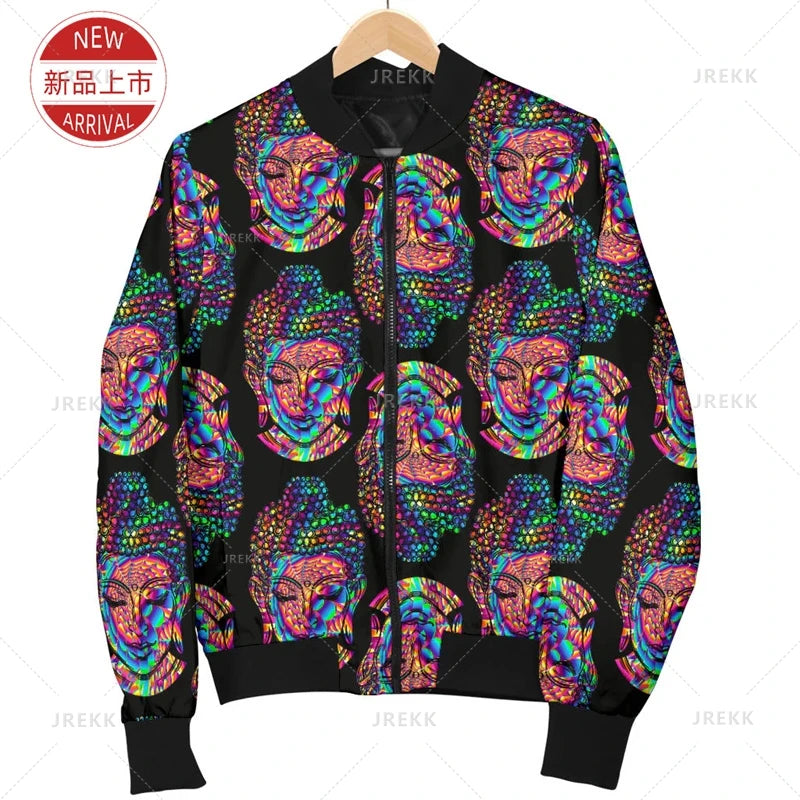 BUDDHA 3D Printed Jacket Harajuku Autumn Kid Cool Streetwear Lapel Jackets Women Fashion Clothing Spiritual Totem Śākyamuni Tops