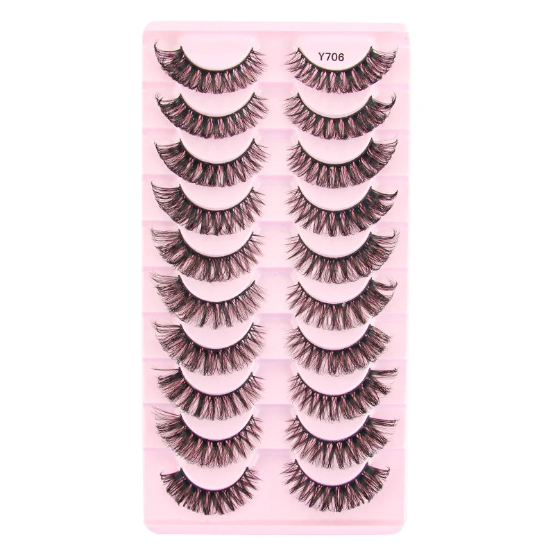 False Eyelashes 3/10/20 Pairs Natrual Fluffy Winged Dramatic 3D Russian Strip Mink Lashes Fake Eyelashes Cat Eye Makeup Cilia