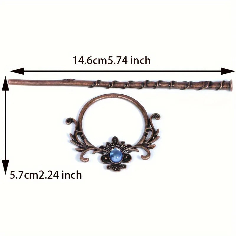 Enthic Viking Punk Witch Stick Hairpin Chunky Moth Hair Stick Cosplay Halloween Party Costumes Props Gothic Nordic Headpiece