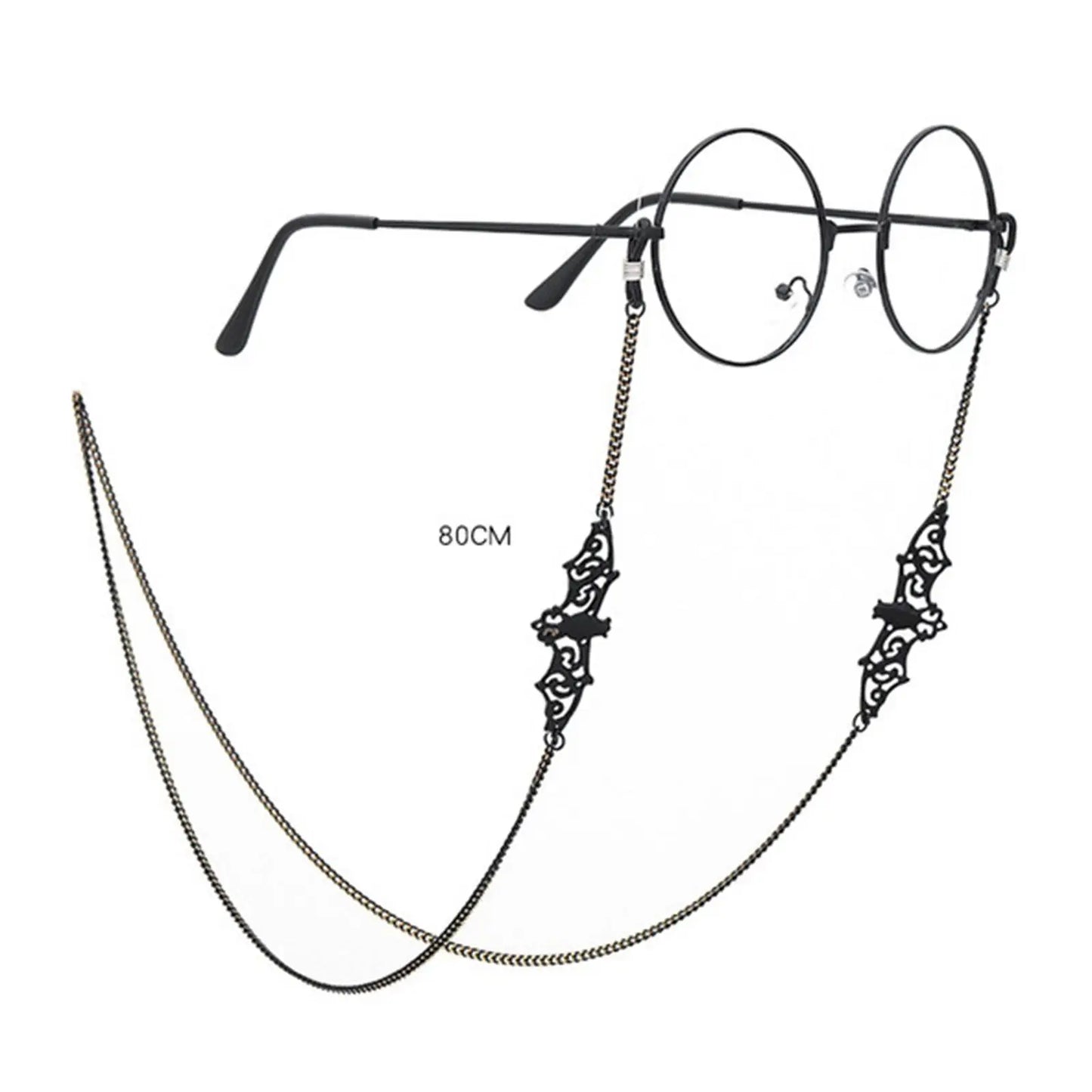 Fashionable Eyeglass Chain Black Bat Reading Eyewear Retainer Necklace Strap