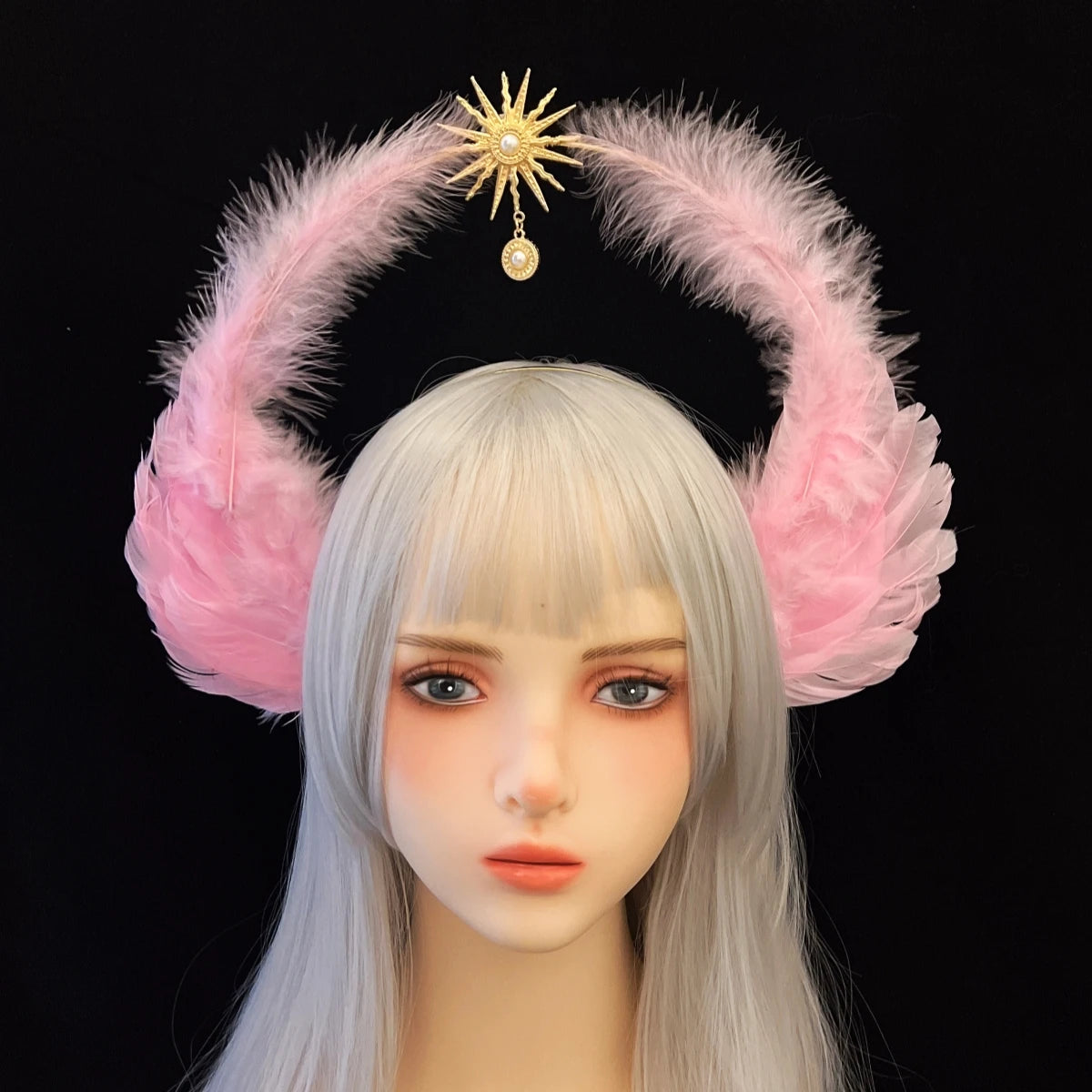 Feather Angel Wing Hair Clips Lolita Barrette Hairpin Lolita Anime Cosplay Hair Accessories Anime Halloween Black White Headwear