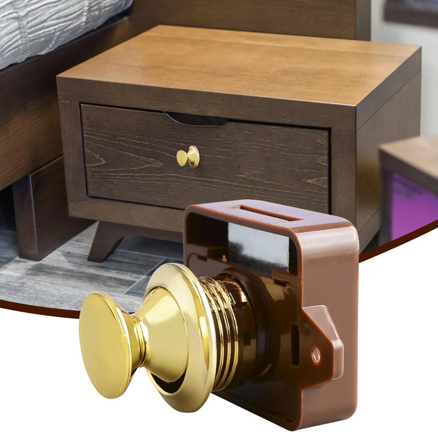 Keyless RV Push Cabinet Locks Metal Campers Cupboard Push Button RV Compartment Latch Catches Locks For Caravan Yacht Boat