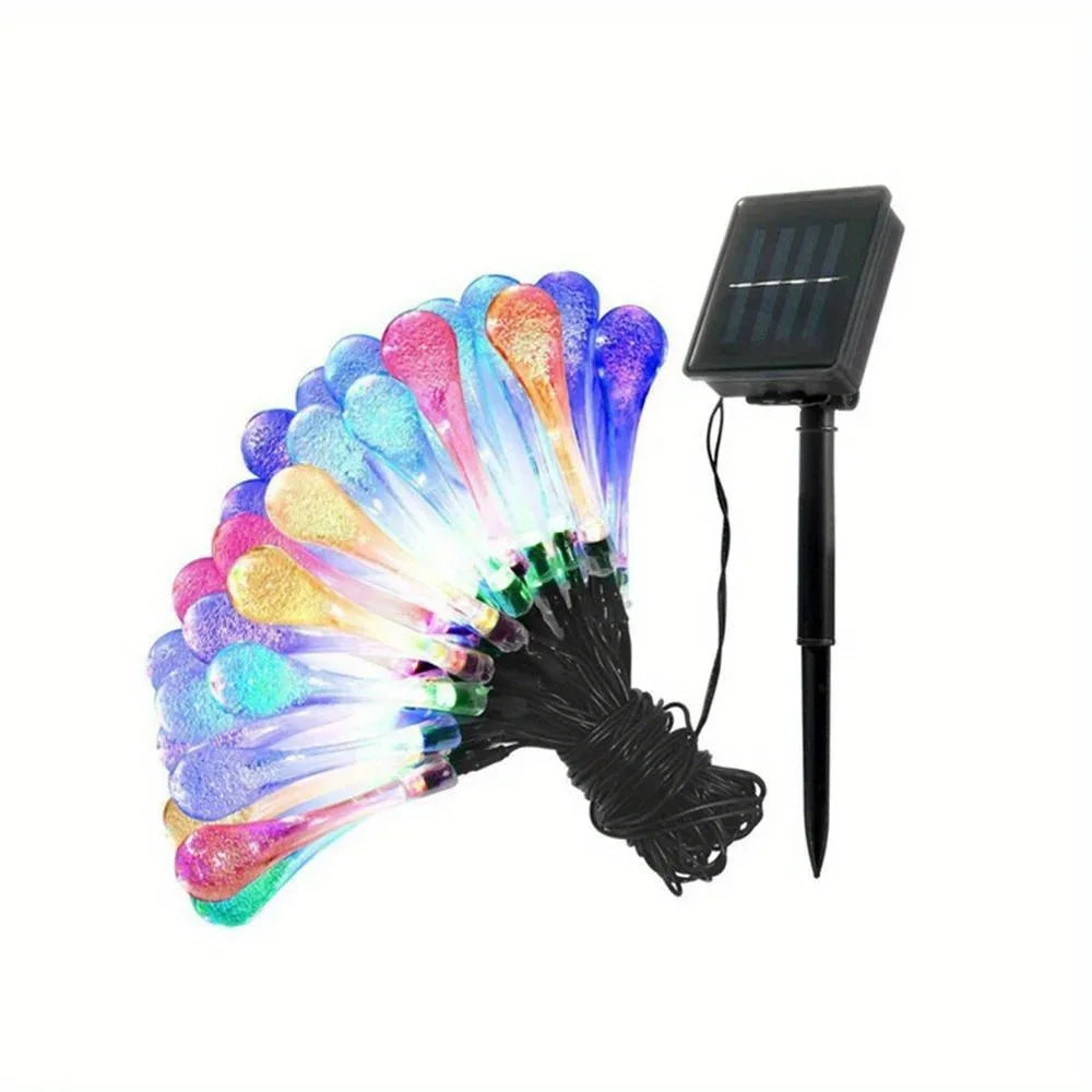 Solar Light Water drops led String Lights Christmas Party Decor Patio Lawn Garland Garden Outdoor Fairy Lights Solar Patio Light