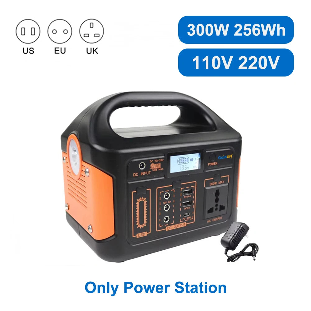300W 500W Portable Power Station 460Wh Solar Generator 110V 220V Camping Solar Charging Station Emergency Energy Storage Supply