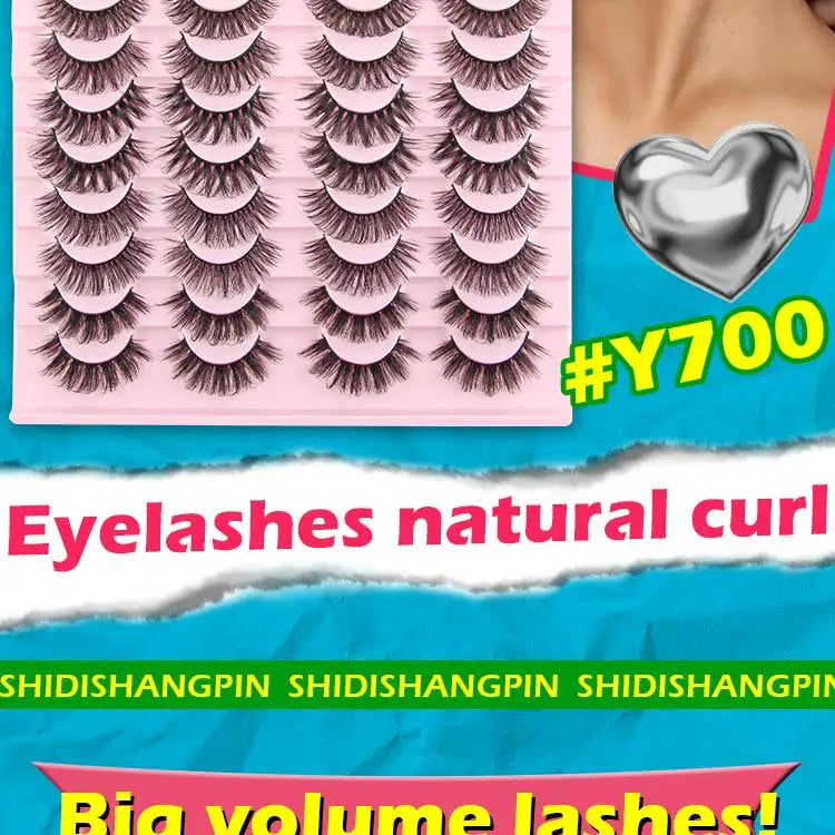 False Eyelashes 3/10/20 Pairs Natrual Fluffy Winged Dramatic 3D Russian Strip Mink Lashes Fake Eyelashes Cat Eye Makeup Cilia