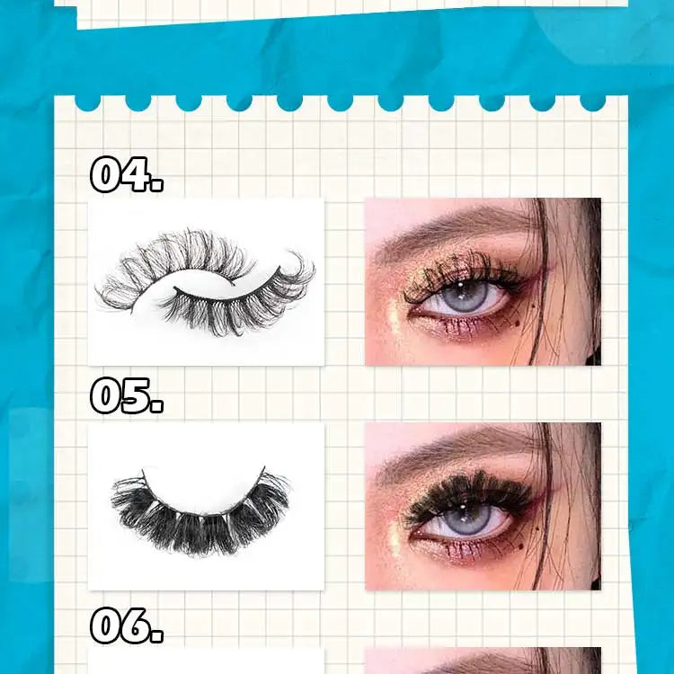 False Eyelashes 3/10/20 Pairs Natrual Fluffy Winged Dramatic 3D Russian Strip Mink Lashes Fake Eyelashes Cat Eye Makeup Cilia