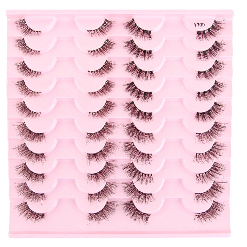 False Eyelashes 3/10/20 Pairs Natrual Fluffy Winged Dramatic 3D Russian Strip Mink Lashes Fake Eyelashes Cat Eye Makeup Cilia