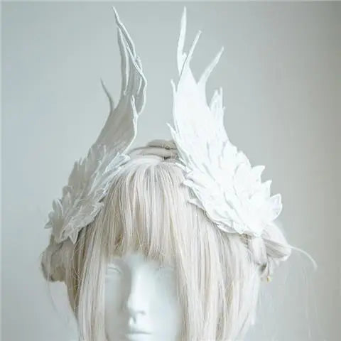 Feather Angel Wing Hair Clips Lolita Barrette Hairpin Lolita Anime Cosplay Hair Accessories Anime Halloween Black White Headwear