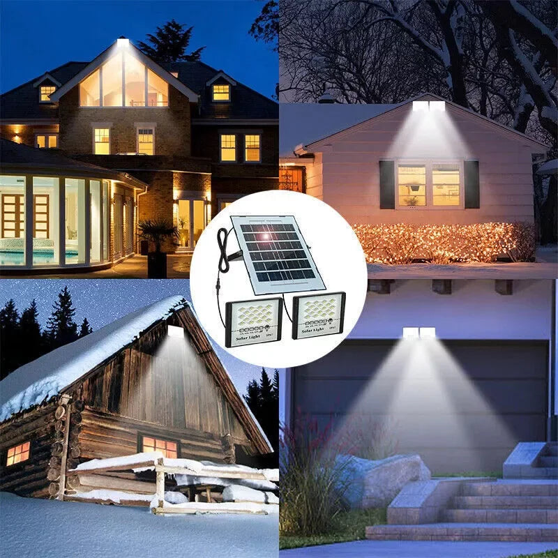 300W LED Solar Street Lights Outdoor Flood Lamps Waterproof Spotlight Emergency Lighting Dusk To Dawn Wall Light For Yard Garden