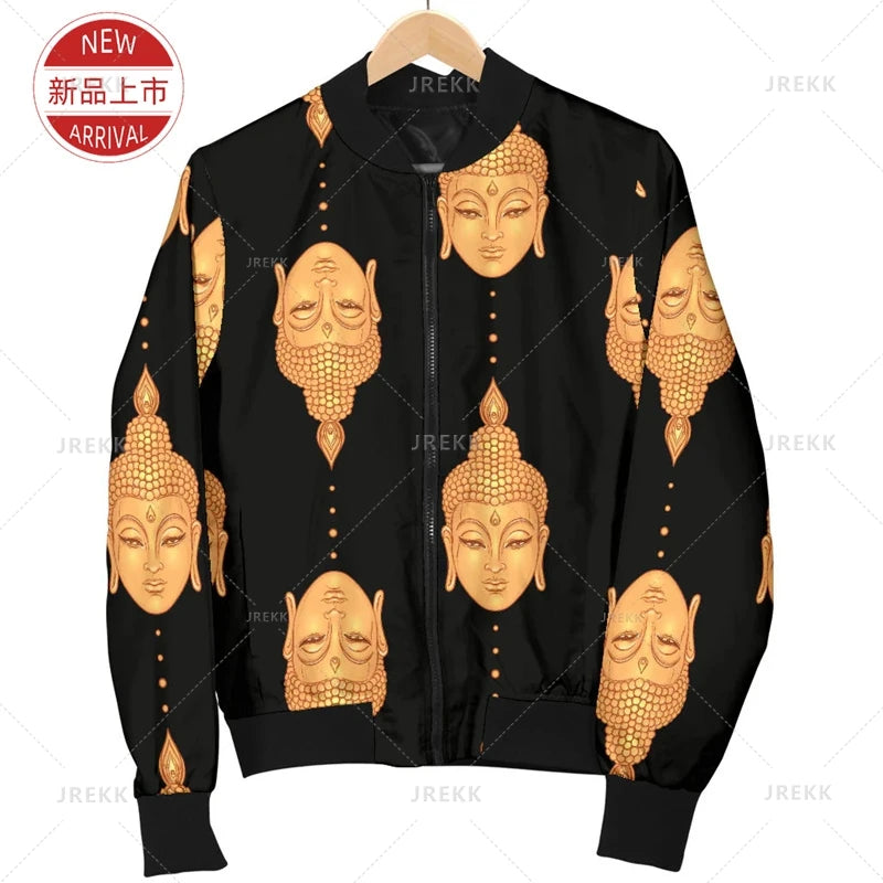 BUDDHA 3D Printed Jacket Harajuku Autumn Kid Cool Streetwear Lapel Jackets Women Fashion Clothing Spiritual Totem Śākyamuni Tops