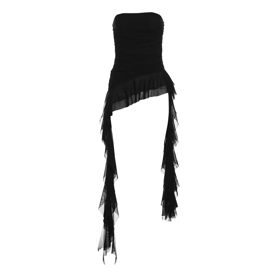 Nibber 2024 Spring New Solid Color Sweet Gentle Cute All-match High Street Travel Sexy Cool Women Chest Wrap ruched Tassel Vest