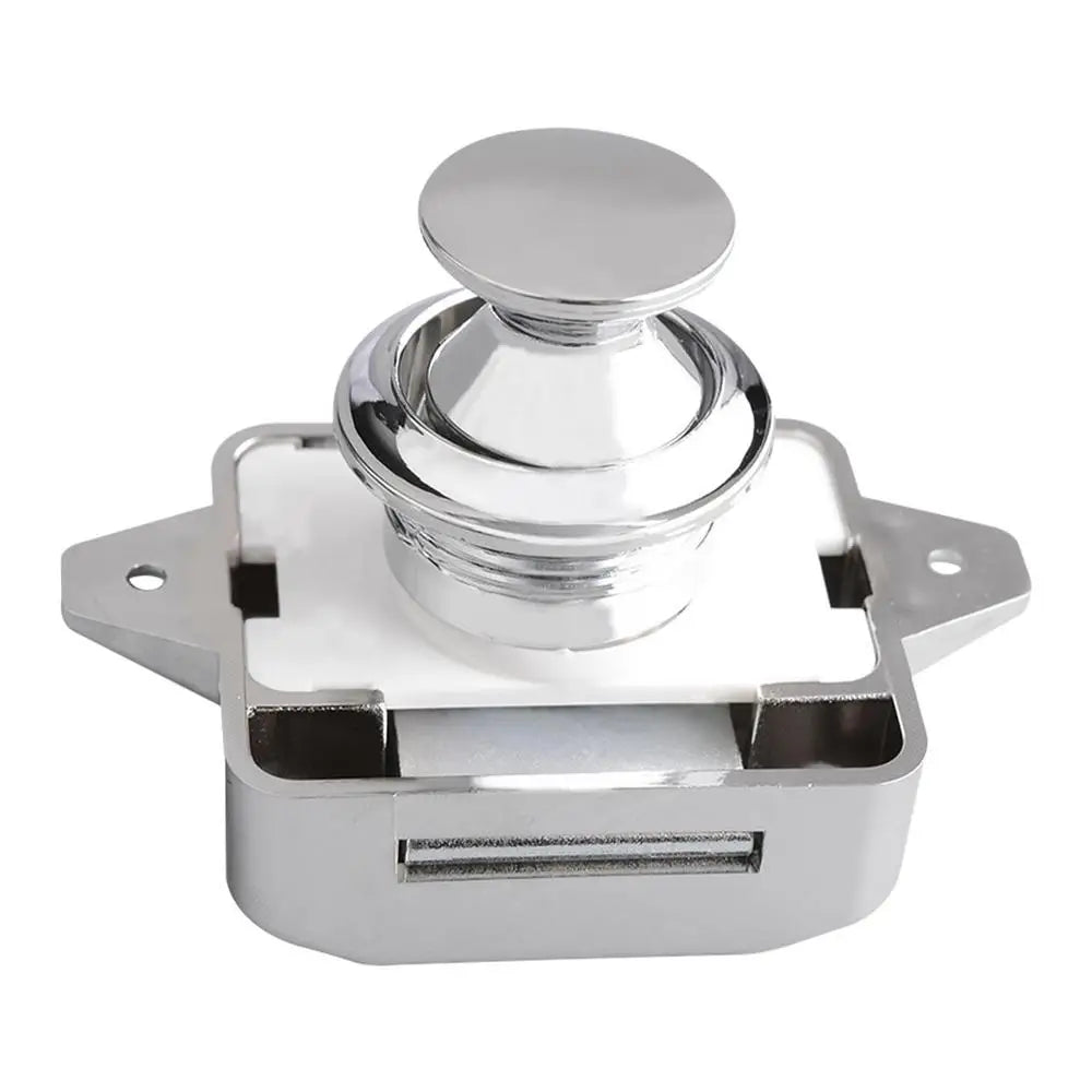 Keyless RV Push Cabinet Locks Metal Campers Cupboard Push Button RV Compartment Latch Catches Locks For Caravan Yacht Boat