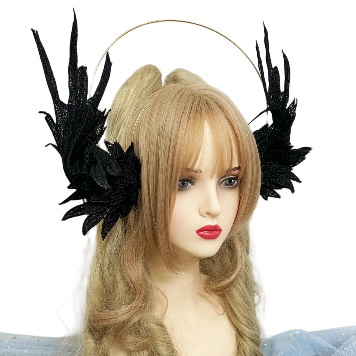 Feather Angel Wing Hair Clips Lolita Barrette Hairpin Lolita Anime Cosplay Hair Accessories Anime Halloween Black White Headwear
