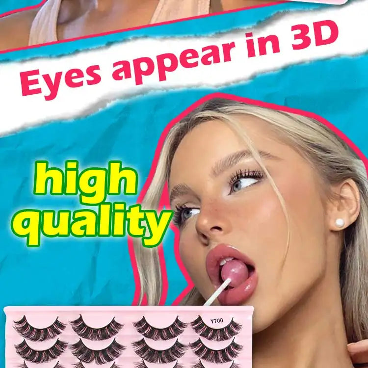False Eyelashes 3/10/20 Pairs Natrual Fluffy Winged Dramatic 3D Russian Strip Mink Lashes Fake Eyelashes Cat Eye Makeup Cilia