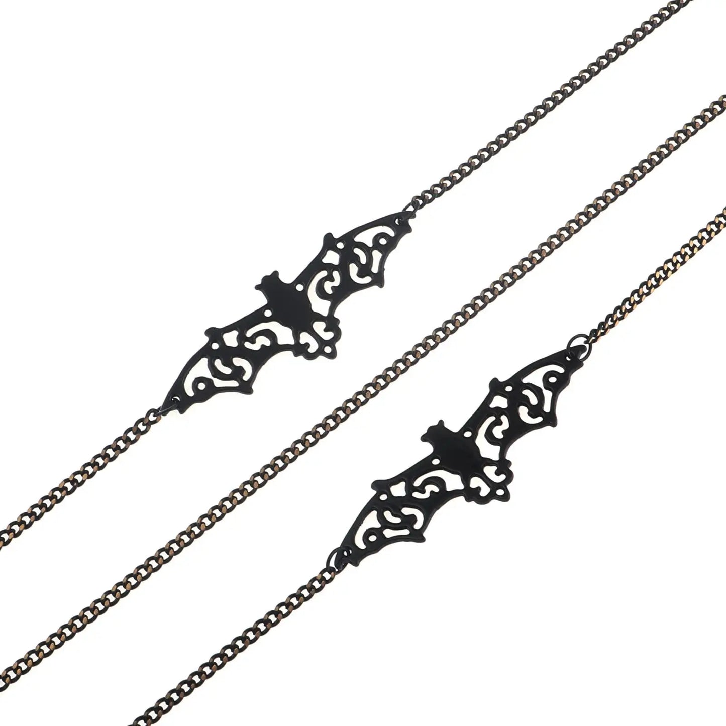 Fashionable Eyeglass Chain Black Bat Reading Eyewear Retainer Necklace Strap