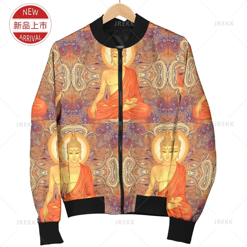 BUDDHA 3D Printed Jacket Harajuku Autumn Kid Cool Streetwear Lapel Jackets Women Fashion Clothing Spiritual Totem Śākyamuni Tops