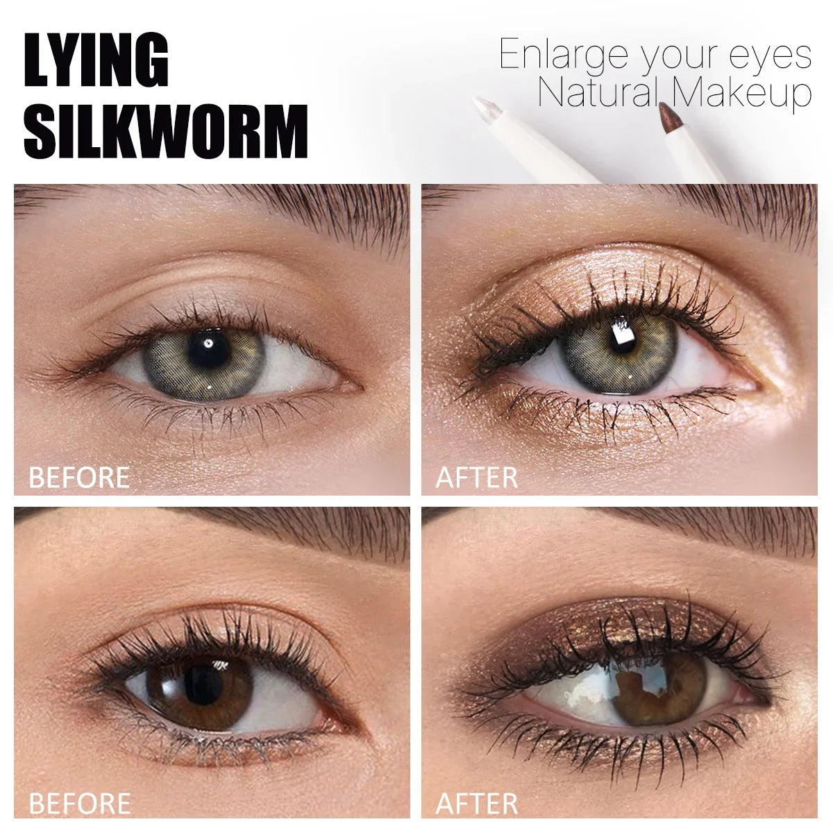1 Pc Shiny Highlighter, Brighten The Lying Silkworm Pen, for Eye Shadow Cheek Various Highlights, Music Festival Makeup