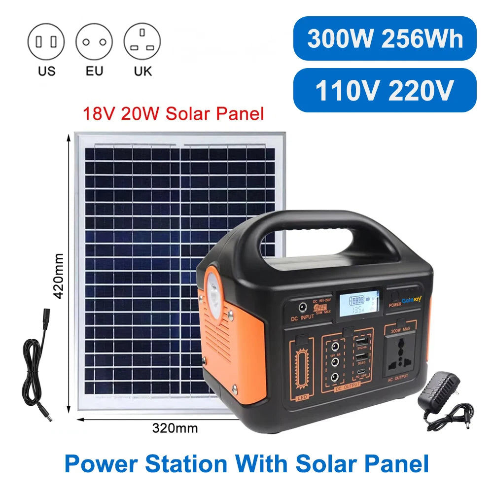 300W 500W Portable Power Station 460Wh Solar Generator 110V 220V Camping Solar Charging Station Emergency Energy Storage Supply