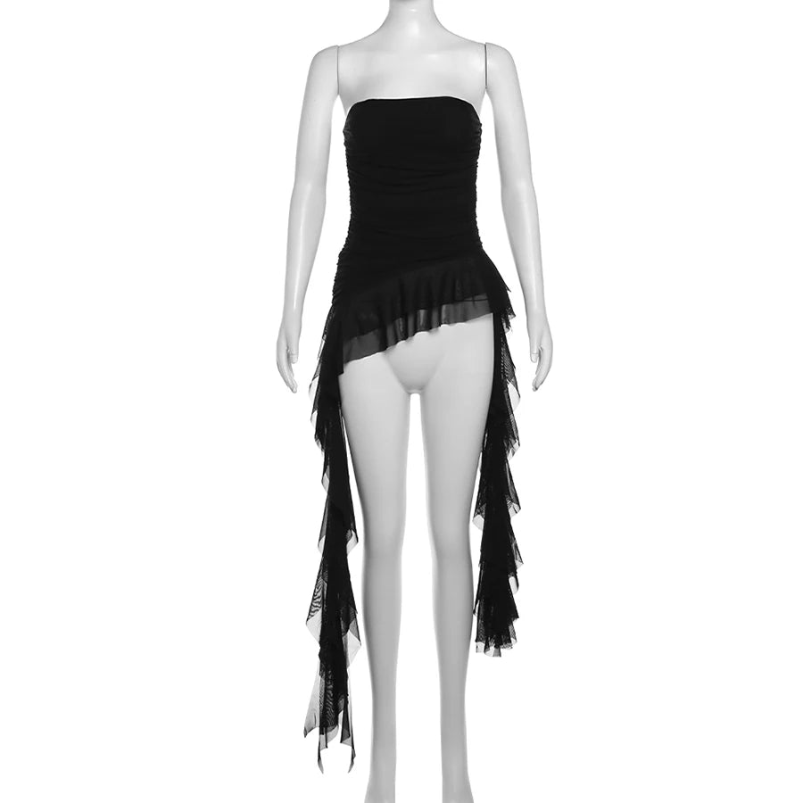 Nibber 2024 Spring New Solid Color Sweet Gentle Cute All-match High Street Travel Sexy Cool Women Chest Wrap ruched Tassel Vest