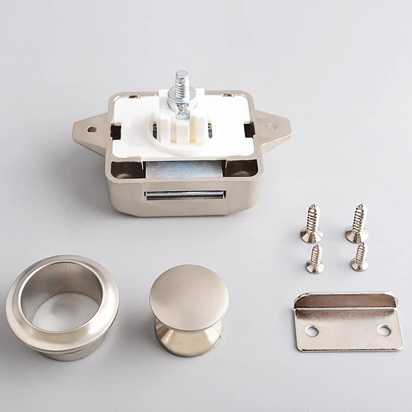 Keyless RV Push Cabinet Locks Metal Campers Cupboard Push Button RV Compartment Latch Catches Locks For Caravan Yacht Boat