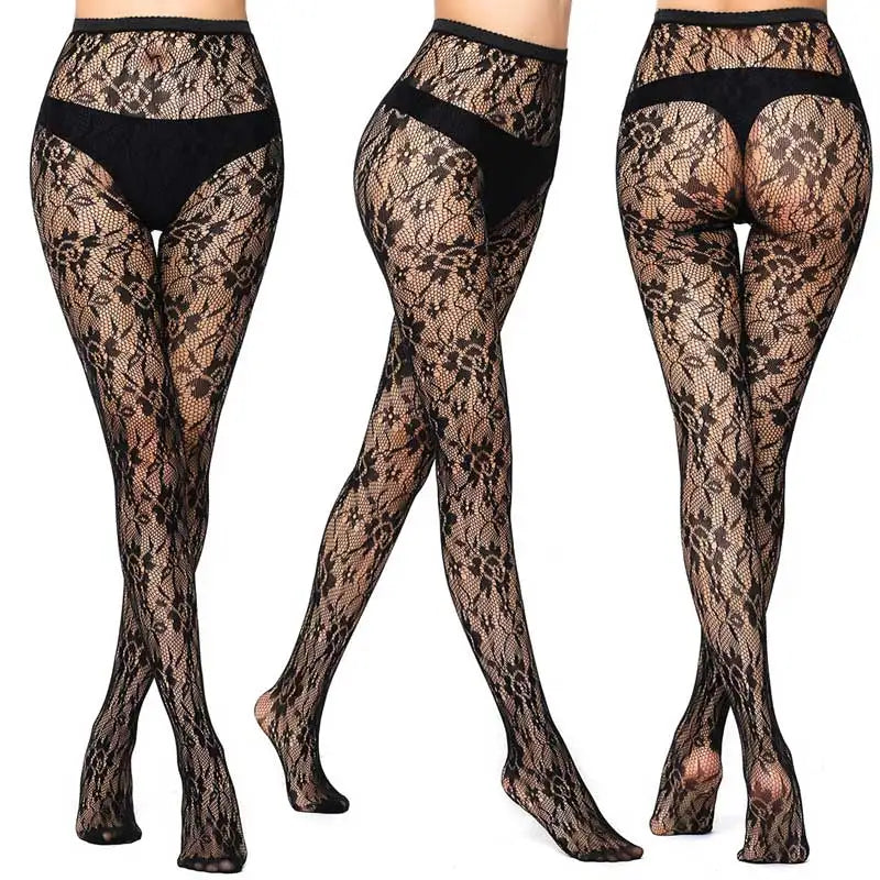 Sexy Mesh Stockings Print Patterns Flower Heart Skull Nylon Push Up Slim Women Fishnet Tights Y2k Party Club Gothic Pantyhose