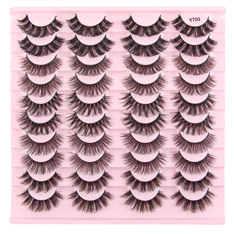 False Eyelashes 3/10/20 Pairs Natrual Fluffy Winged Dramatic 3D Russian Strip Mink Lashes Fake Eyelashes Cat Eye Makeup Cilia