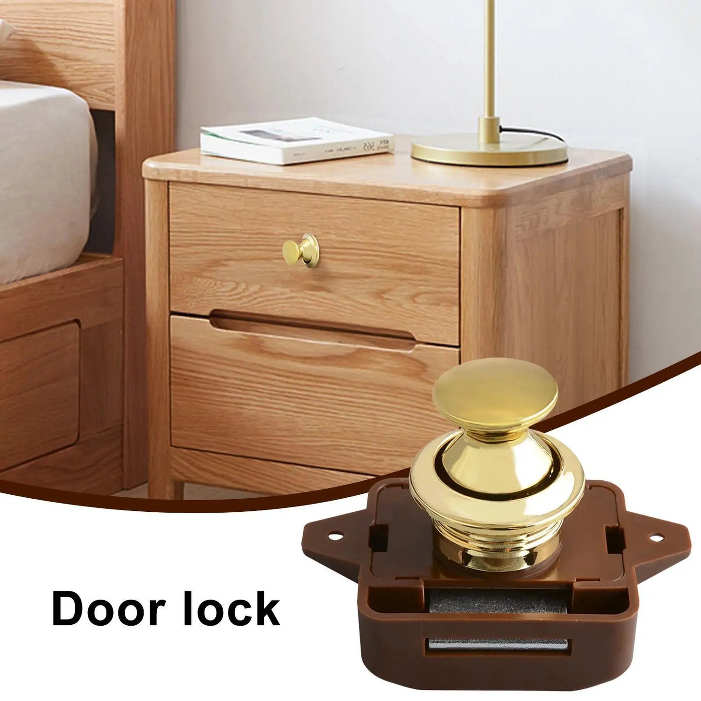Keyless RV Push Cabinet Locks Metal Campers Cupboard Push Button RV Compartment Latch Catches Locks For Caravan Yacht Boat