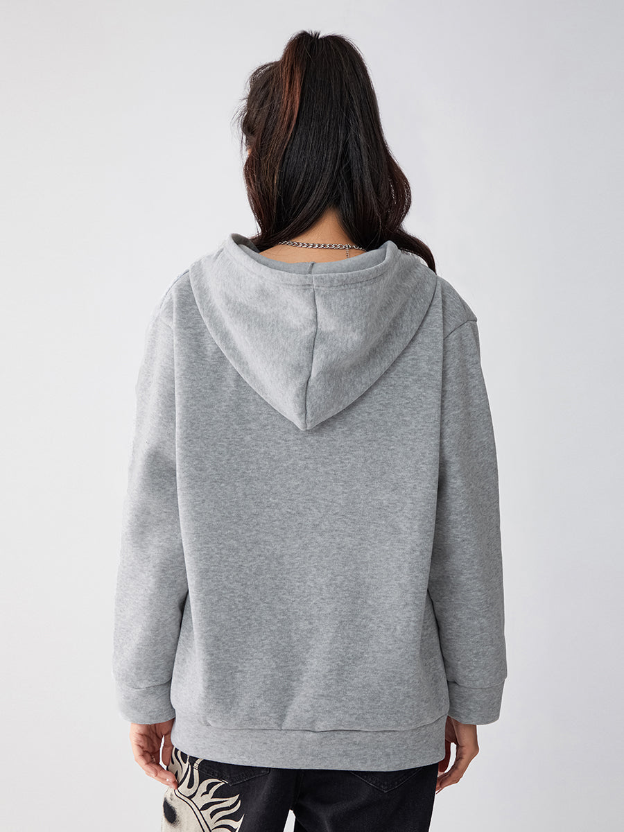 Women s Full Zip Hoodies Vintage Wings Print Long Sleeve Oversized Sweatshirts Grunge Jackets