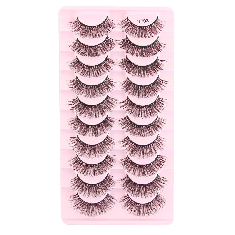 False Eyelashes 3/10/20 Pairs Natrual Fluffy Winged Dramatic 3D Russian Strip Mink Lashes Fake Eyelashes Cat Eye Makeup Cilia