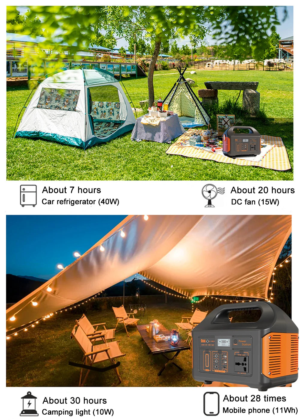 300W 500W Portable Power Station 460Wh Solar Generator 110V 220V Camping Solar Charging Station Emergency Energy Storage Supply
