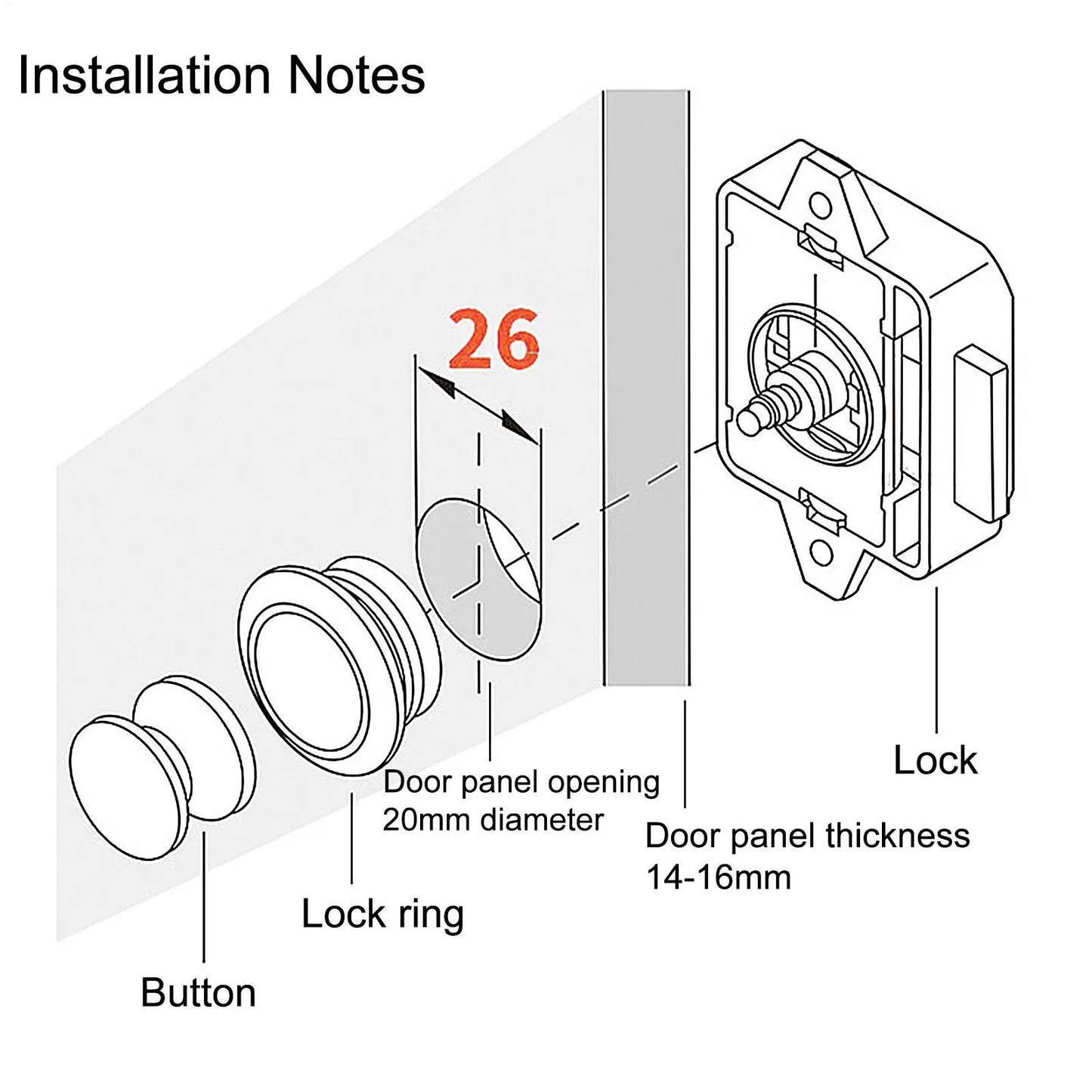 Keyless RV Push Cabinet Locks Metal Campers Cupboard Push Button RV Compartment Latch Catches Locks For Caravan Yacht Boat