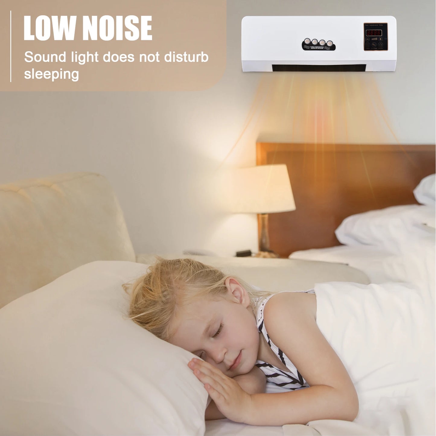 2-in-1 Air Conditioner Heater and Fan Combo Timing Wall Mounted Electric Fan and Space Heater Remote Control for Dormitory Home