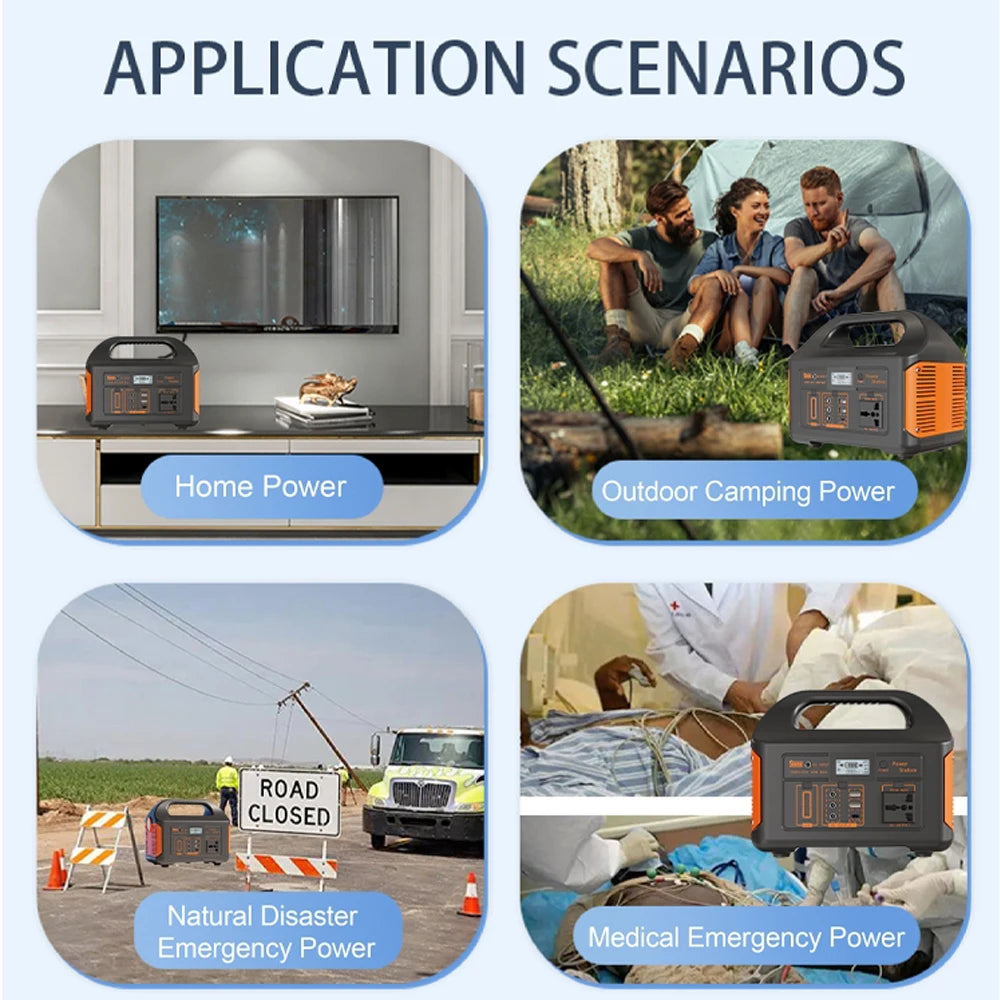 300W 500W Portable Power Station 460Wh Solar Generator 110V 220V Camping Solar Charging Station Emergency Energy Storage Supply