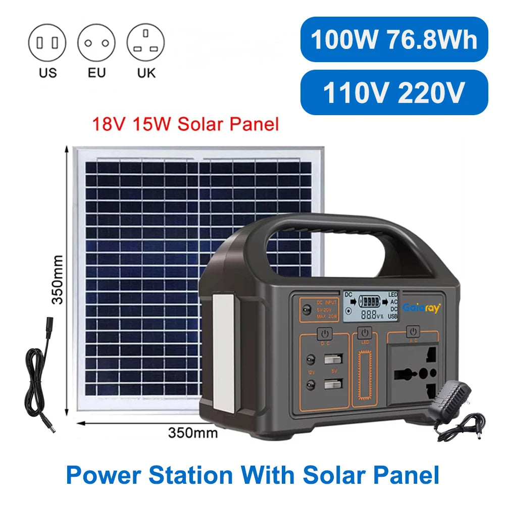 300W 500W Portable Power Station 460Wh Solar Generator 110V 220V Camping Solar Charging Station Emergency Energy Storage Supply