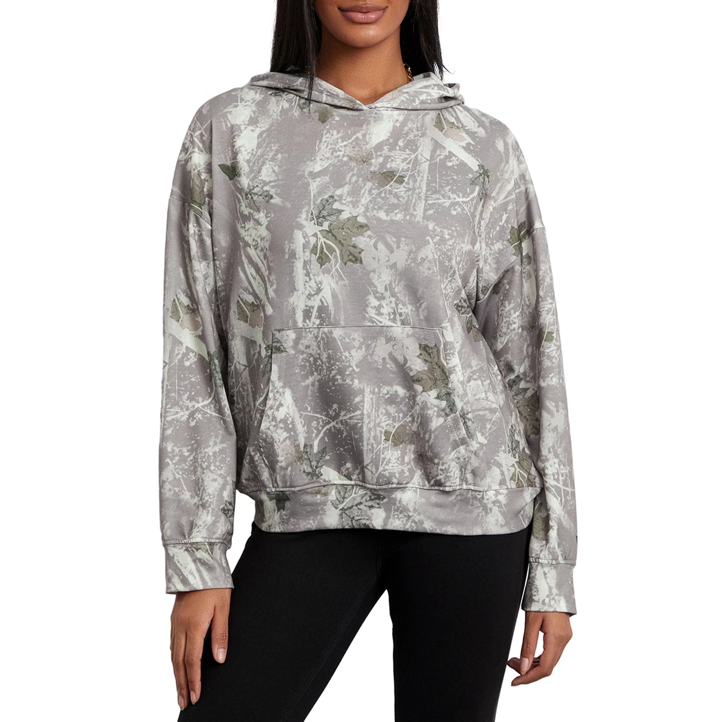 Women’s Oversized Hoodies Fashion Long Sleeve Leaf Print Baggy Sweatshirts Streetwear