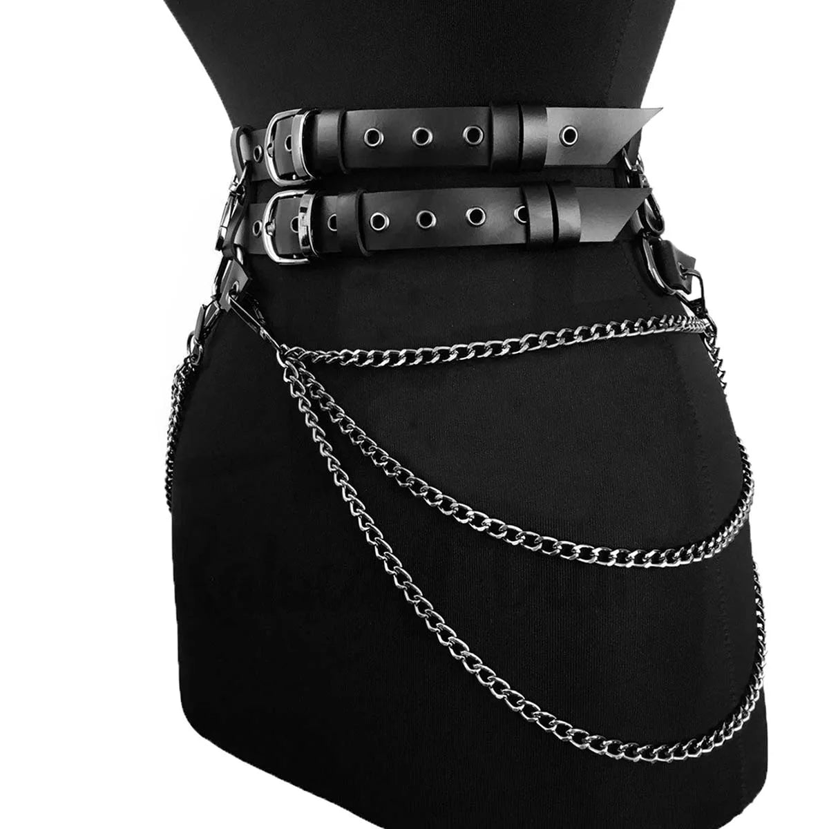 Fashion Belt Female Street Style corset Body Chain Tassels Belt Adjustable Punk Decorative Belt Gothic Clothing Accessories