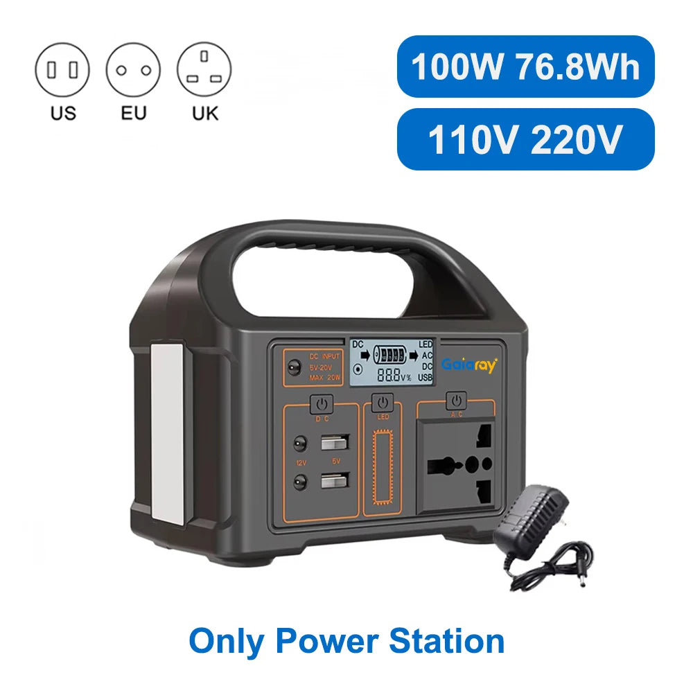 300W 500W Portable Power Station 460Wh Solar Generator 110V 220V Camping Solar Charging Station Emergency Energy Storage Supply