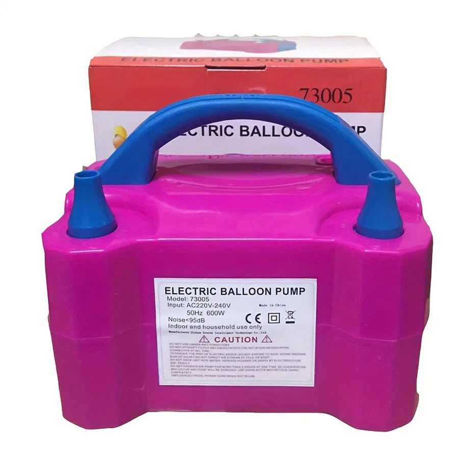 Portable Electric Balloon Pump -AC 110V-120V 600W Balloon Inflator With Dual Nozzle & 2 Tying Tools Party Decoration