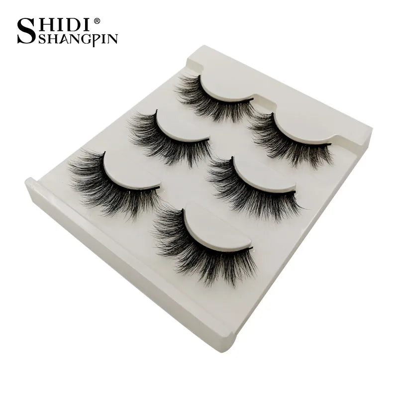 False Eyelashes 3/10/20 Pairs Natrual Fluffy Winged Dramatic 3D Russian Strip Mink Lashes Fake Eyelashes Cat Eye Makeup Cilia