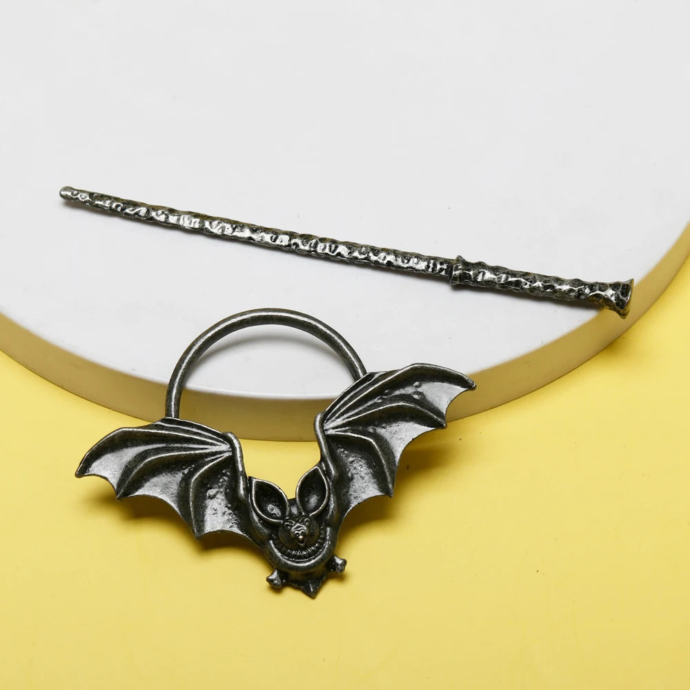 gothic bat cat hair fork vintage animal hairchopstick hairpins disk stick hairclip witch Viking women jewelry accessories gifts