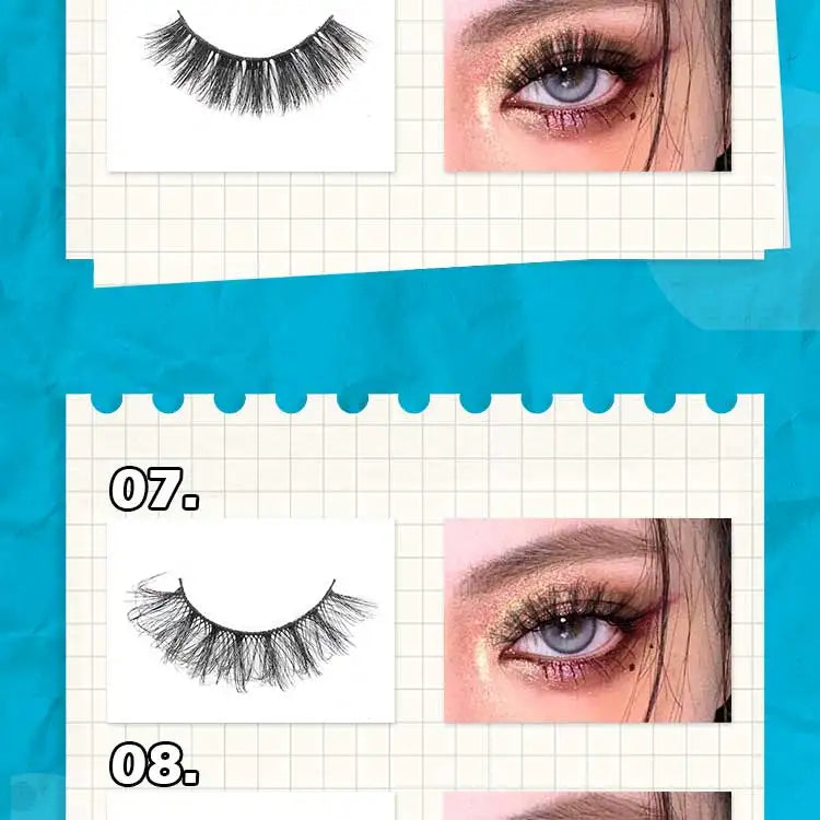 False Eyelashes 3/10/20 Pairs Natrual Fluffy Winged Dramatic 3D Russian Strip Mink Lashes Fake Eyelashes Cat Eye Makeup Cilia