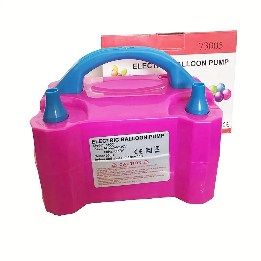 Portable Electric Balloon Pump -AC 110V-120V 600W Balloon Inflator With Dual Nozzle & 2 Tying Tools Party Decoration
