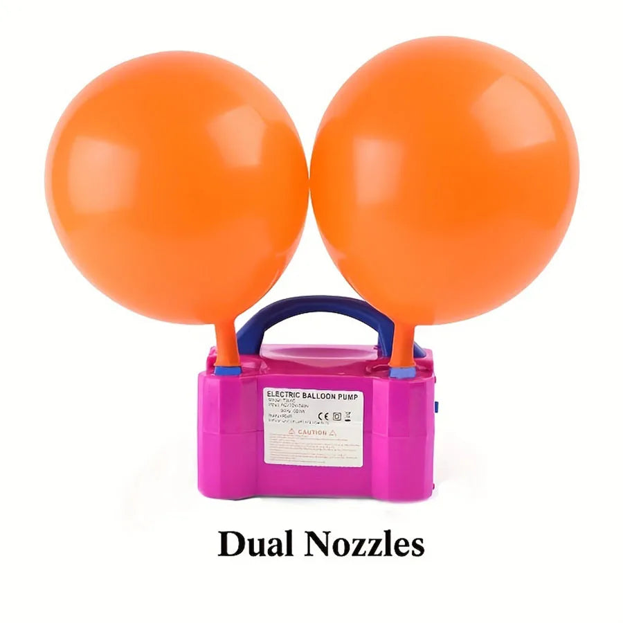 Portable Electric Balloon Pump -AC 110V-120V 600W Balloon Inflator With Dual Nozzle & 2 Tying Tools Party Decoration