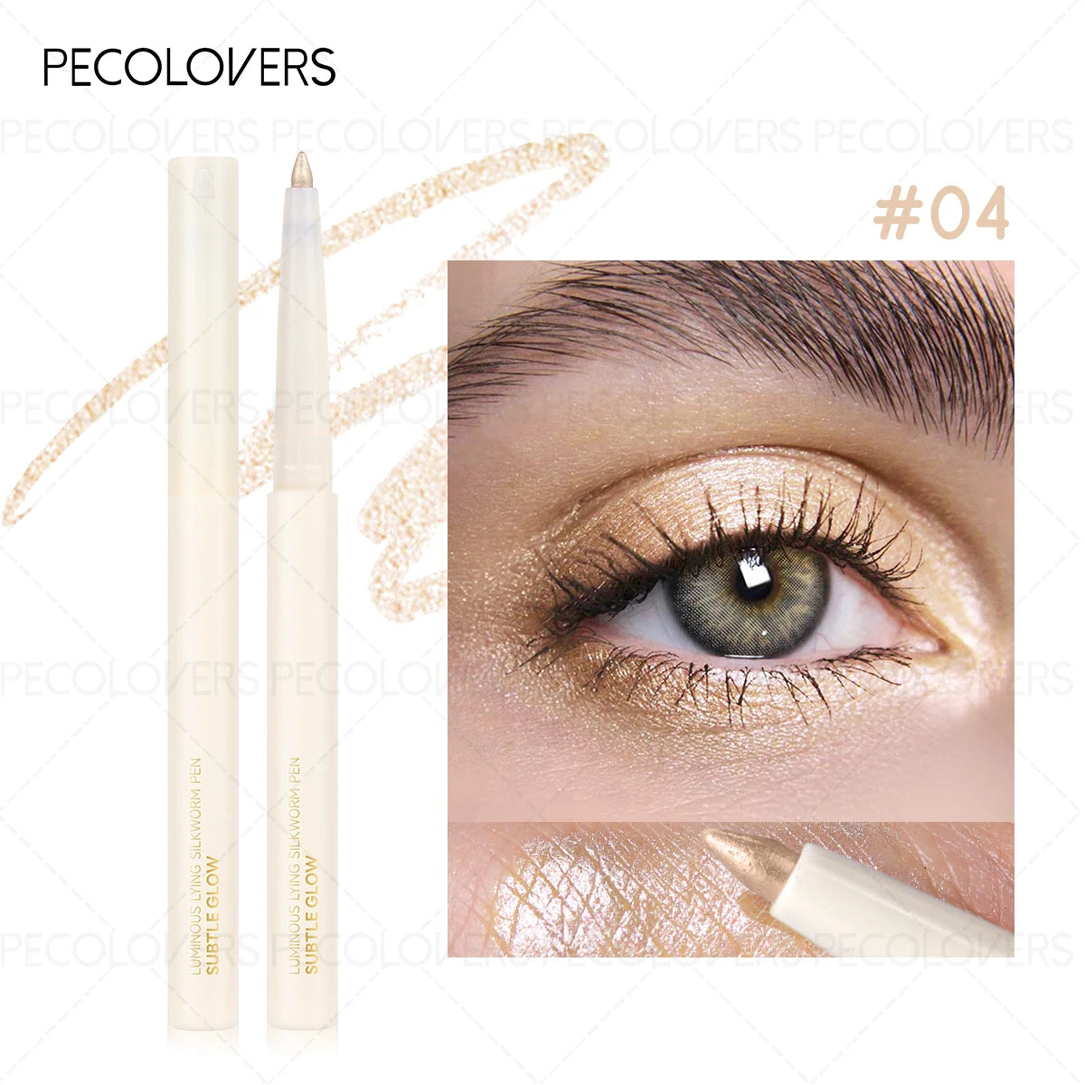 1 Pc Shiny Highlighter, Brighten The Lying Silkworm Pen, for Eye Shadow Cheek Various Highlights, Music Festival Makeup