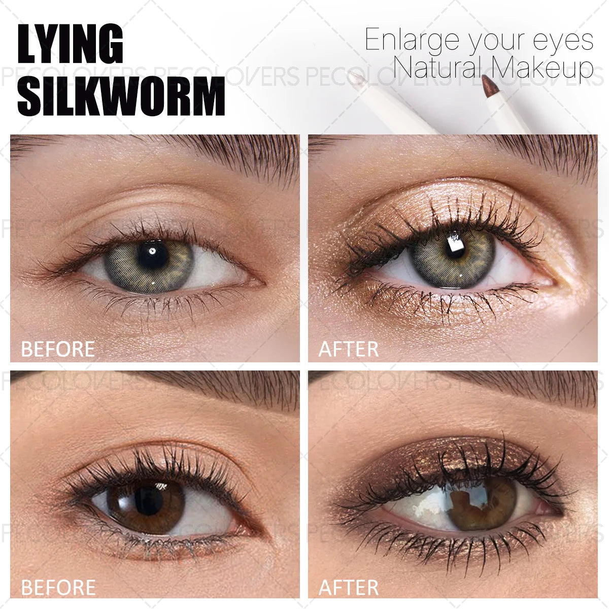 1 Pc Shiny Highlighter, Brighten The Lying Silkworm Pen, for Eye Shadow Cheek Various Highlights, Music Festival Makeup