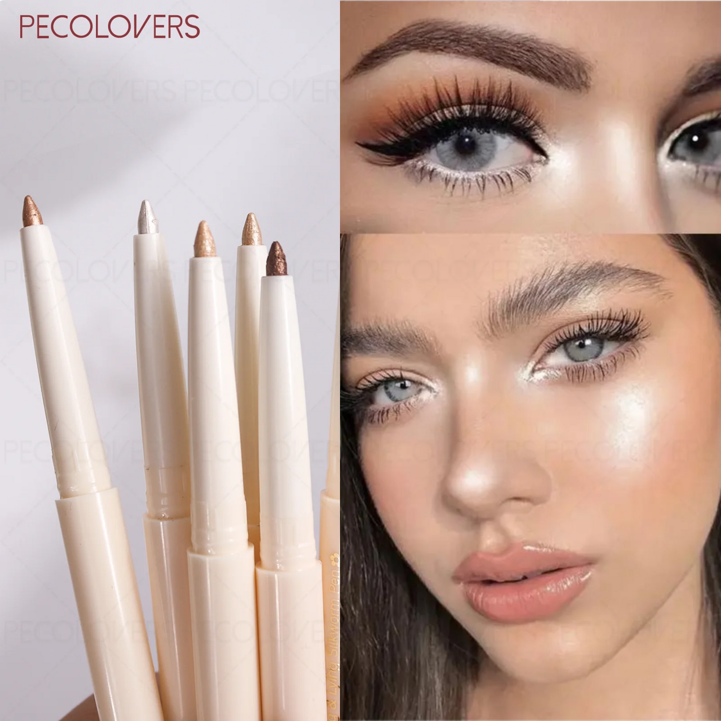 1 Pc Shiny Highlighter, Brighten The Lying Silkworm Pen, for Eye Shadow Cheek Various Highlights, Music Festival Makeup