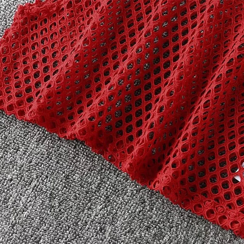 Sexy Black/Red Hollow Out Crop Top 2023 Mesh T-shirt Female Loose Fashion Summer Basic Tops For Women Fishnet Shirt